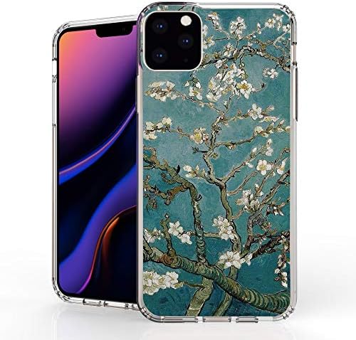 PimpCase Compatible with iPhone 11 Pro Max Case, Transparent Clear Shock Absorption Cushion Bumper Corner Soft TPU + PC Cover White Cherry Blossom