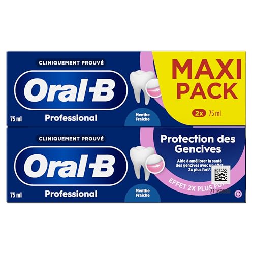 Oral-B Dentifrice Pour Protéger Les Gencives Professional Protection, Technologie Au Complexe Au Fluorure Stanneux Pour Des Gencives Plus Saines, Brossage Des...