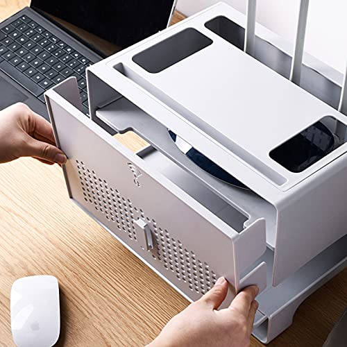 Boîte de rangement routeur et décodeur TV pour gestion des câbles - 6
