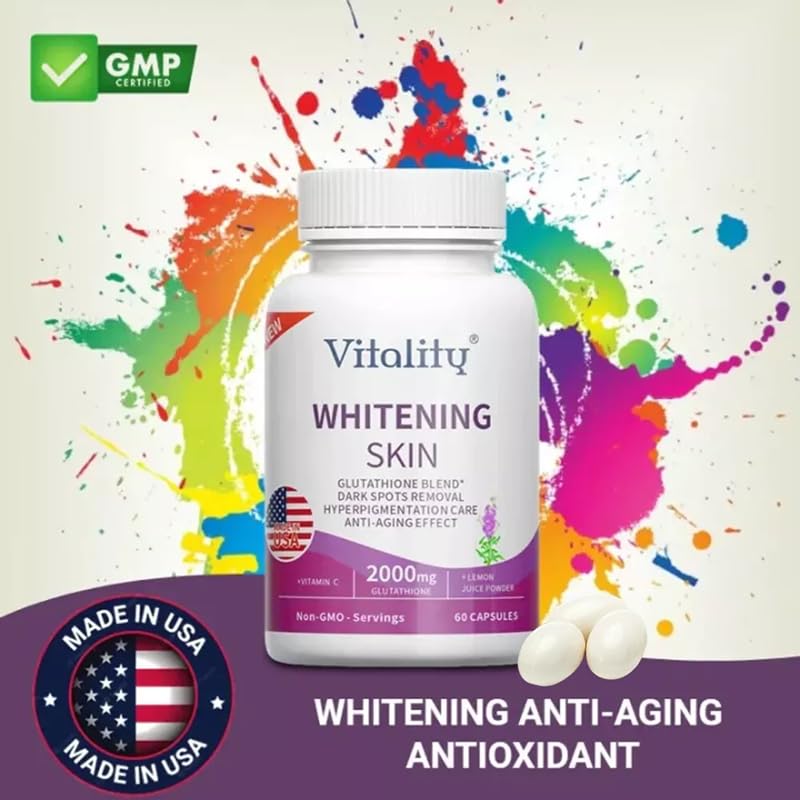Glutathion 2000 mg Softgels, anti-âge, antioxydant fort, élimination des taches sombres