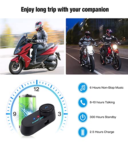 Freedconn Motorcycle Helmet Bluetooth Headset With Music Sharing,Tcom Vb 2-Way 800M Intercom,Universal Pairing Motorcycle Communication System Kit For Ski/Atv/Dirt Bike(Fm/Ip65/2 In 1 Mic.siri) 1Pack #TOP7