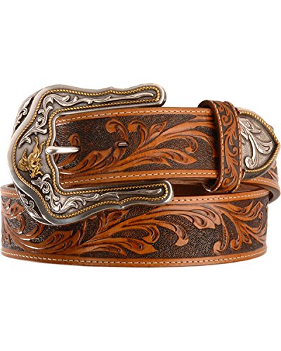 Leegin Leather Products Mens Western Rider Tooled Leather Belt 42 Tan