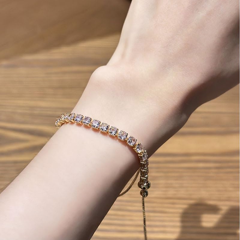 3Pcs Bracelet Set – Upgraded Rainbow Sparkle Tennis, Crystal Center Elegant Flower, Refreshed Modern Shine Bangle for Women,18K Gold Plated Stackable - Image 6