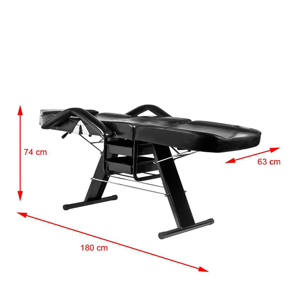 ACTIVESHOP Kosmetikliege Kosmetikstuhl Behandlungsliege Tattooliege Basic 202 Schwarz