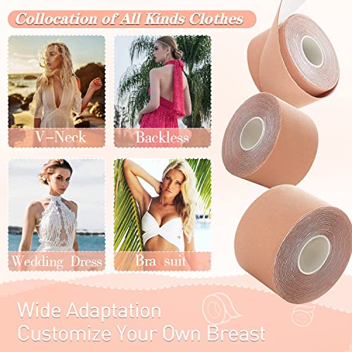 Medimama Boob Tape For Large Breasts Lift, Boobytape Athletic Tape With Silicone Breast Petals, Reusable Nipple Cover Adhesive Bra, Waterproof Breathable Invisible Under Clothing Nude #TOP4