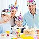Hifot DIY Einhorn Kronen und Tiermasken für Kinder - Blanko Bemalen Masken zum Ausmalen - Bastelset für Kinderparty Spiele und Kindergeburtstag (12 Stücke)