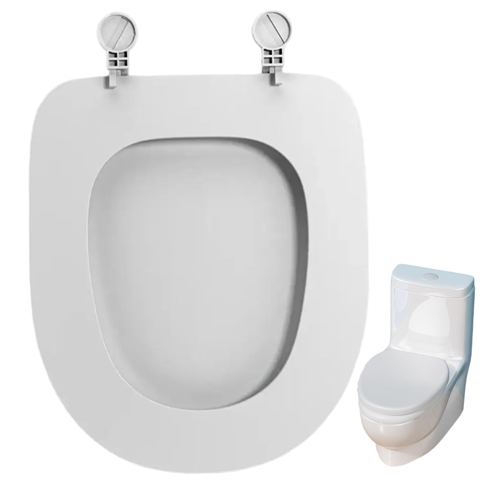 Toilet Seat, Round Plastic Soft Close Toilet Seat Never Loosen Easy Install and Clean Soft Comfort Quick Release for Household and Bathroom