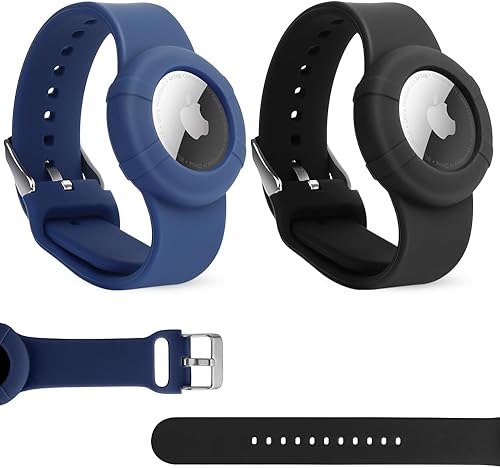 Paquete de 2 pulseras Airtag compatibles con Apple AirTag, pulsera suave y ajustable para Airtag, correa de reloj Airtag para niños pequeños, bebés