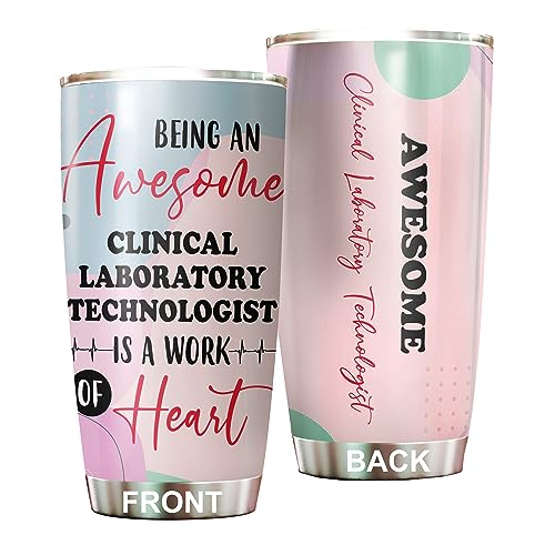 Awesome Clinical Laboratory Technologist Tumbler Stainless Steel 20oz, Clinical Laboratory Technologist Gifts Bulk For Birthday Christmas, Office Gifts For Men Women Friend Coworker Driking Coffee Cup