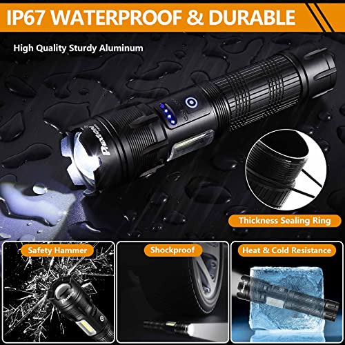PHIXTON 900,000 Lumen Rechargeable LED Flashlight, Red - Image 7