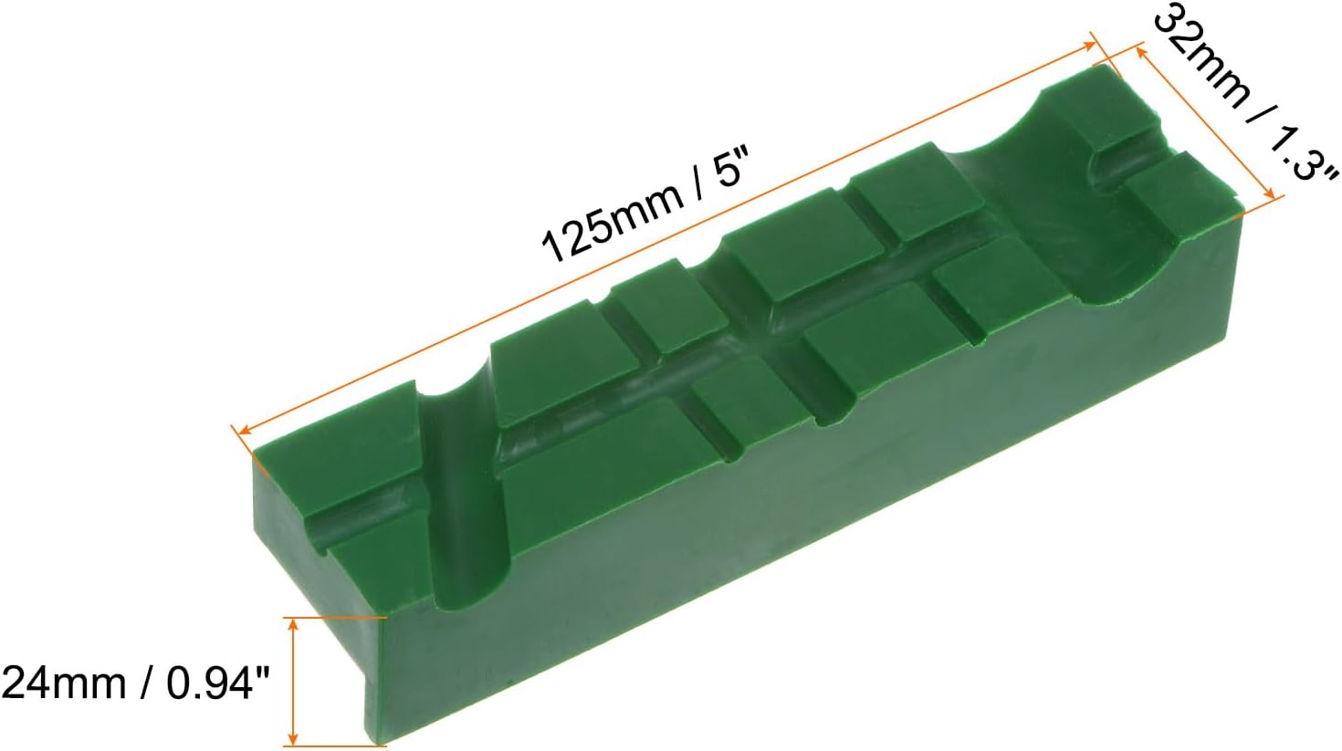 HARFINGTON Magnetic Vise Jaws 5 Inch Magnet U-Grooves Soft Rubber Bench Jaw Pads Covers Multi-Purpose Protector for Woodworking Jewelry Making Plumbing, Green