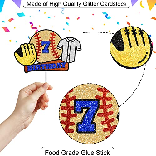 Baseball Player 7Th Happy Birthday Cake Topper - Perfect For A Baseball Themed Party For Kids, A Sports Party, Or A Boys And Girls Softball Themed Birthday Party Decorate - Sugargera #TOP2