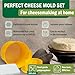 Cheese Mold for Cheese Making Cheese with Follower 1/2 gal Yello and Cotton Cheesecloth - Cheesemaking Supplies - Cheese Form Mold - Cheese Making Basket - Molde Para Queso Casero - Cheese Press