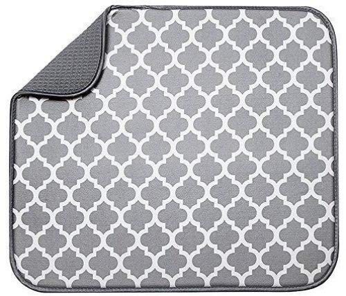 Skyoo Tapis de séchage en microfibre 40 x 30 cm Treillis blanc Cover