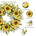 WELL KNOWN ​Sunflower Wreaths for Front Door, 21 Inch Yellow Spring and Summer Door Wreath for Sunflowers, Handmade Silk Flower Decor for Home Party Festival Wedding Graduation Hanging Decor