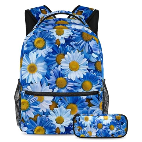 Sac à dos imprimé floral avec trousse à crayons pour garçons et filles