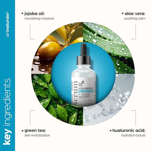 ArtNaturals Hyaluronic Acid Serum - Anti- Aging Facial Serum, Natural Moisturizer w/Vitamin C Serum & Vitamin E - for Skin Care - Reduce Wrinkles & Dark Spots (1 Fl Oz (Pack of 1)) - Thumbnail 5