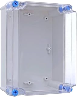 Waterproof IP67 Transparent Junction Box, Clear Plastic Solar Enclosure With Blue Screws, Electronic Project Housing (180X... Price In India