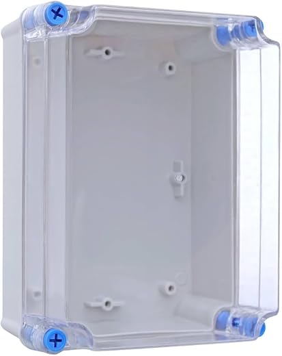Waterproof IP67 Transparent Junction Box, Clear Plastic Solar Enclosure With Blue Screws, Electronic Project Housing (180X...
