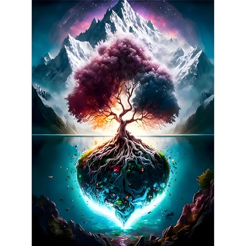 5D Diamond Painting Árbol de la Vida 30x40, Árbol de la Vida Pintura Diamantes, 5D DIY Diamond Painting Kit, Diamond Painting Adultos Niños, Pintura de Diamantes 5D para Decoración de Pared del Hogar