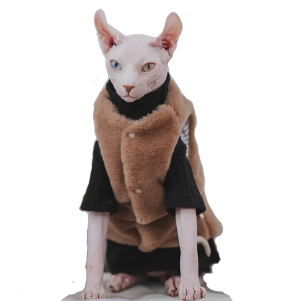 Treat Ürself cat fur coat Sphynx Hairless Cat Winter Clothes Super Soft Faux Fur Warm