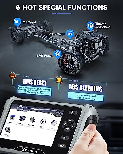 Bosscomm Obd2 Scanner, If745 Pro All System Diagnostic Tool With 6 Reset(Oil Reset, Abs, Throttle, Sas, Epb, Bms) Car Scanner Diagnostic With 7" Screen, Lifetime Wifi Update, Car Code Reader 2023 #TOP1