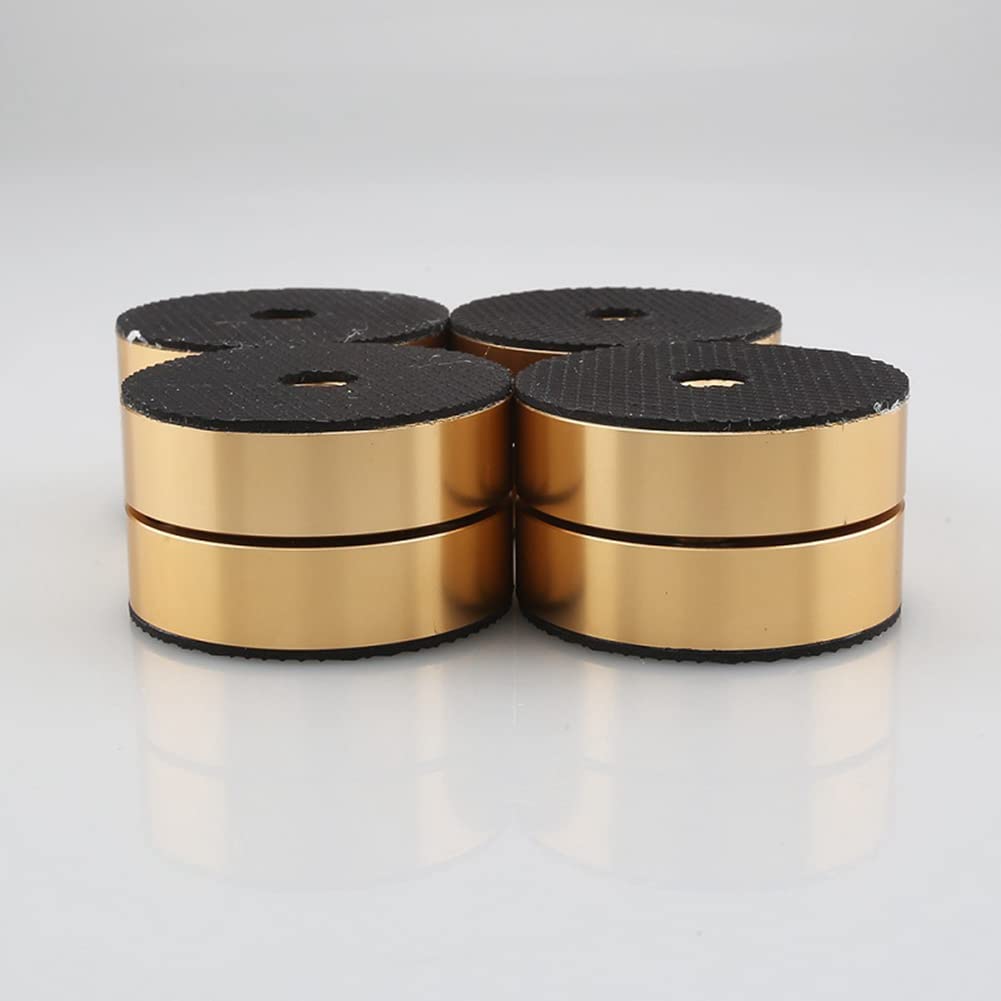 4 Pièces HiFi Haut-Parleur Isolation Pieds Coussinets Support Pieds Aluminium Amortisseur de Vibrations 40X23mm Or