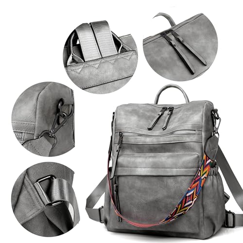 Image of Dora & Liz Womens Backpack Purse Leather Backpack Purse for Women Travel Fashion Backpack Designer Ladies Shoulder Bags