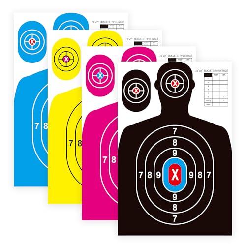 paper shooting targets for range bulk 23343534 silhouette with red bullseyeheavy duty shooting targets paperindoor and outdoor usesuitable for handgunsbb gunsairsoftrifles