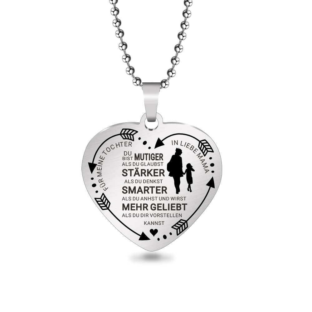 HAYOUWAY Heart Necklace - An Meine Tochter Von Mama / Papa- Vergiss Niemals, Ich Liebe Dich
