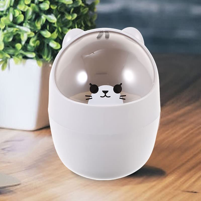 Mini Cestino A Forma Di Ape Con Coperchio – Porta Rifiuti Da Scrivania Compatto, In Plastica, Per Ufficio, Cucina E Camera – 21x20,5x14,2 Cm