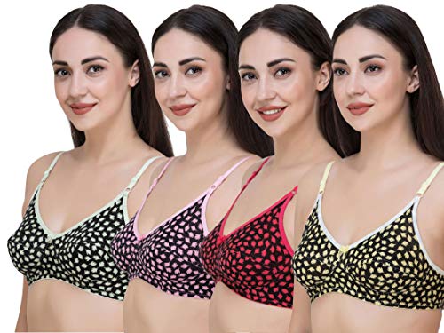 Image of Fasense Women's Cotton Leaf Print Medium Coverage Wire Free Non Padded Bra