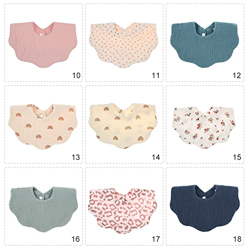 Newborn Muslin Bibs Baby Bibs for Drooling & Teething,100% Organic Cotton & Absorbent Hypoallergenic Pullover (Pink)3