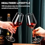 AMYOOLE Red Wine Glasses Set of 4,15 oz Lead-Free Crystal Clear Wine Glass, Hand-Blown Italian White Wine Glass, Great Gift Packaging
