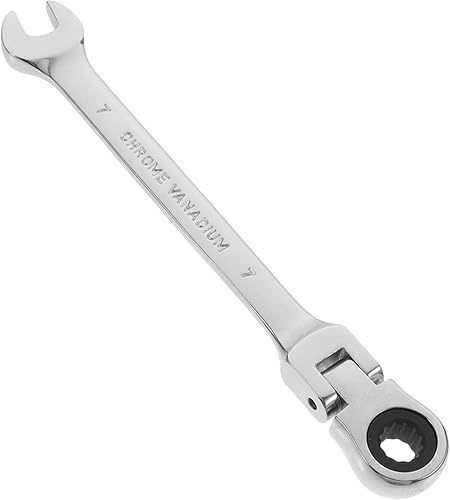 Gadpiparty Llave inglesa de 180 0.236-0.591 in, llave de trinquete de 0.276 in, llave de engranaje de cabeza flexible, llave de trinquete de cabeza