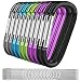 Michael Josh 10PCS 3" Carabeeners Carabiners Caribeaner Carabeaner Hook Clips,with 10PCS Wire Keychain + 10PCS Keyrings(Multi-Color)