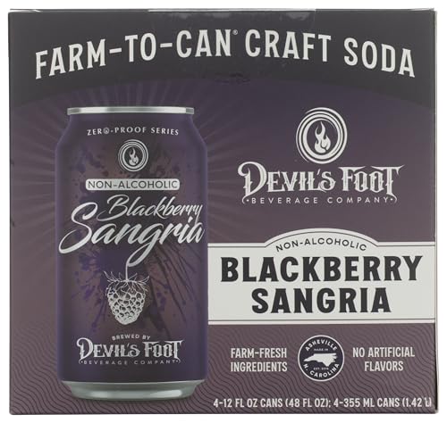 Devils Foot Beverage Non-Alcoholic Blackberry Sangria 4pk, 12 FZ