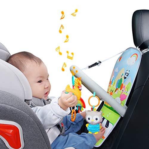 Car Seat Toys, Car Seat Toys For Babies 0-6 Months, Infants Kick & Play Activity Center Arch With Music, Baby Stroller Toys 3-6 Months, Developmental Toys For Toddlers,Travel Sensory Toys (Flamingos) #TOP11