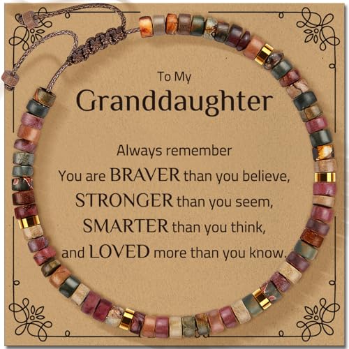 30th 40th 50th 60th 70th 80th Birthday Gifts for Women, Natural Stone Bracelet Birthday Gifts for Mom Daughter Grandma Sister Friends Coworker