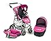 Bayer CHIC 2000 637 12 – Set Passeggino 3 in 1 Emotion all in, a Pois, Blu/Rosa