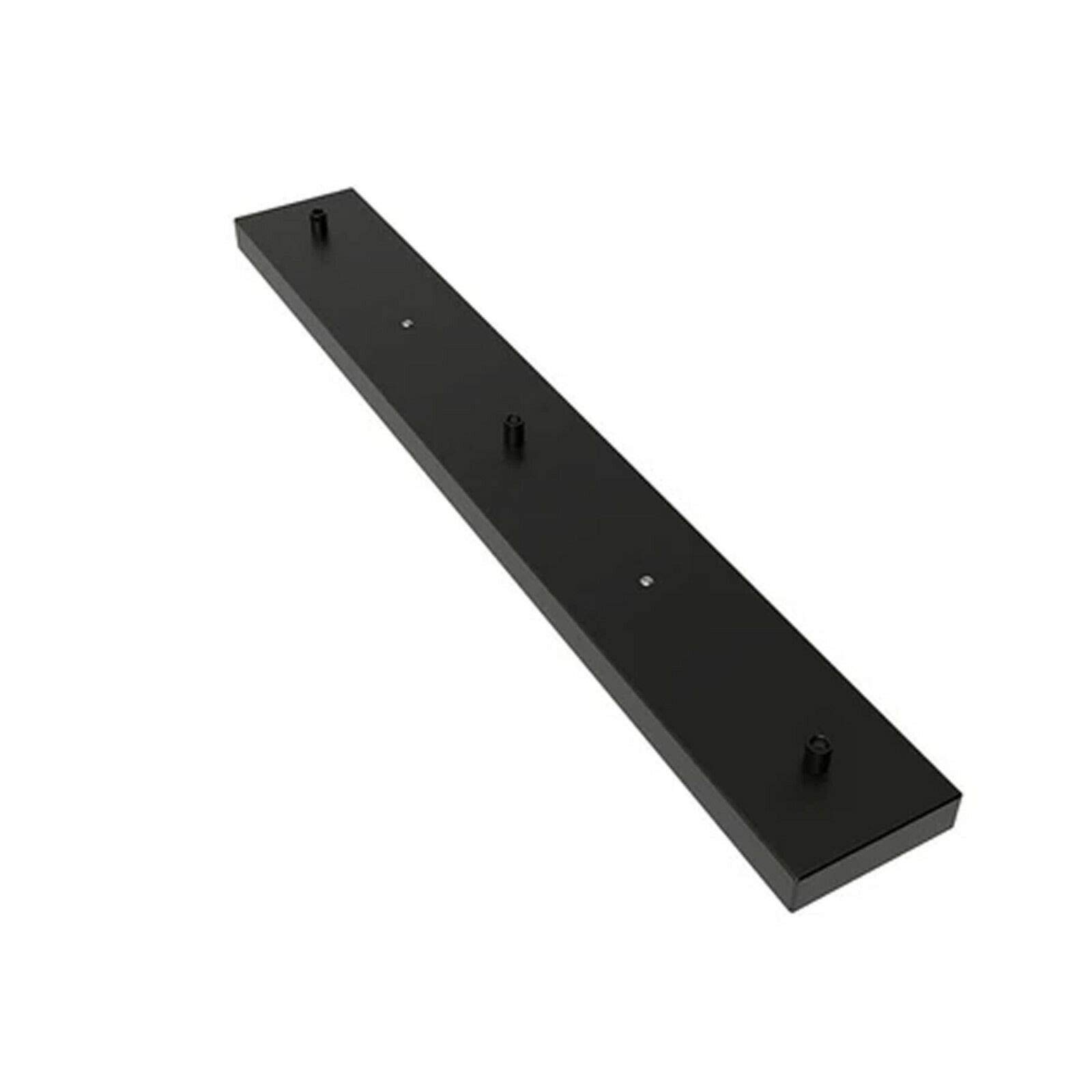 LEDSone 3 Outlet Rectangle Ceiling Rose Pendant Lighting Fixture 500 mm x 60 mm Modern Industrial Metal Fitting Ceiling Plate (Rectangle) (Black) — image 1
