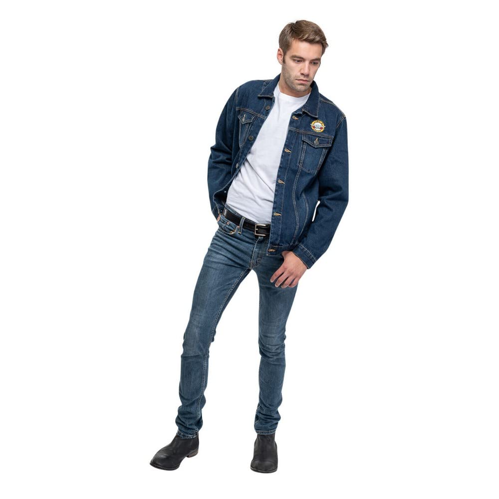 Guns N' Roses Denim Veste Classic Band Logo Nouveau Officiel Unisex Bleu