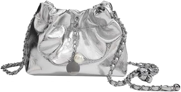 MIAC Fashion Design Shoulder Bag for Women,Pearl Crossbody Bags,Phone Wallet Purse Chain Bag for Girls