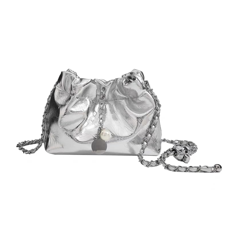 MIAC Fashion Design Shoulder Bag for Women,Pearl Crossbody Bags,Phone Wallet Purse Chain Bag for Girls