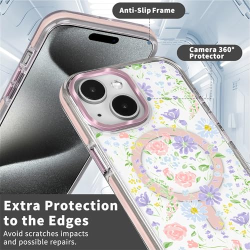 Coque iPhone 14 transparente fleurie pastel antichoc et fine - 5