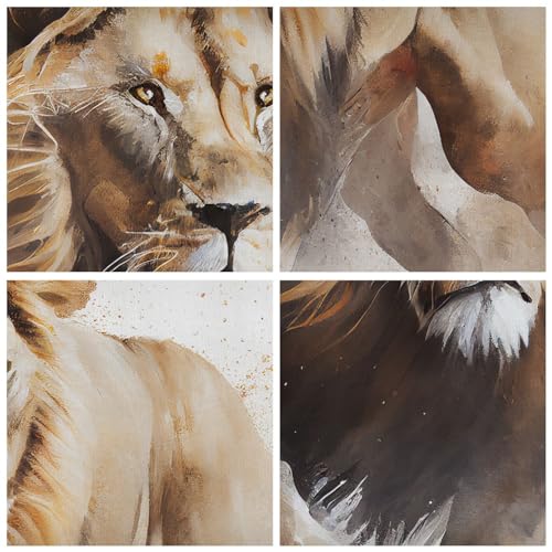 Toile Lion Brillant Eclatant Deco Cadre 70x50cm Haute Definition - 5