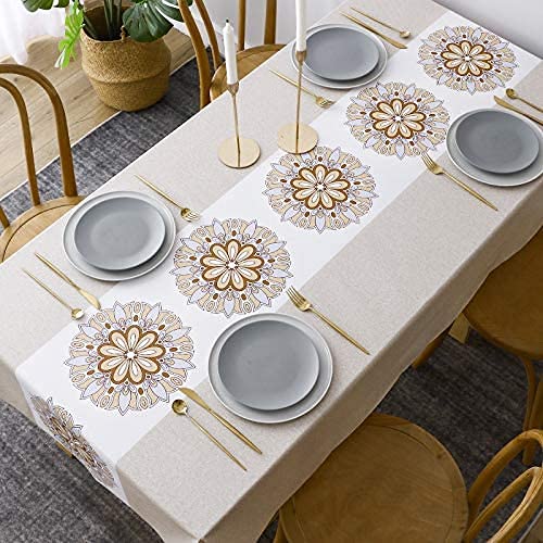 Nappe de cuisine pour décoration de table familiale repas sans tache format 90x135cm