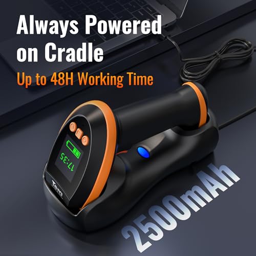 Image of Tera Pro Wireless 1D 2D QR Barcode Scanner with Digital Setting Screen Display Extra Fast Scanning Speed, Works with Bluetooth 2.4G Wireless & USB Wired, Handheld Image Bar Code Reader HW0009 Pro