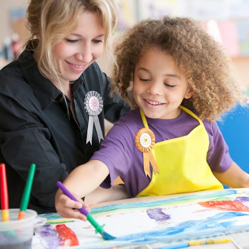 RISF 9 Stück Turnierschleifen, 4 Farben Turnierschleife Pferd, Rosetten für Gewinner Wiederverwendbar, Hobby Horse Rosettes mit Aquarellstiften und Diamantaufklebern für Sportveranstaltungen