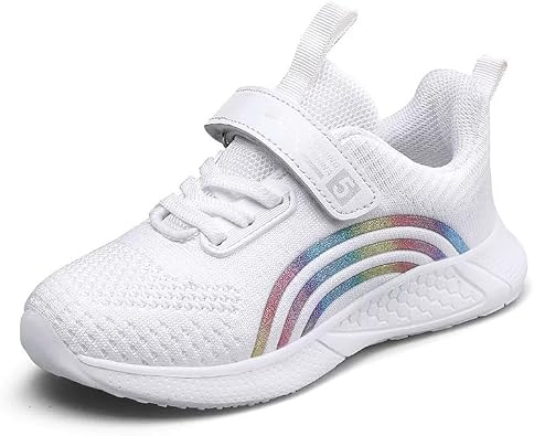 Girls Running Shoes Lightweight Kids Shoes Non-Slip Black Sneakers Comfortable Athletic School Breathable Girls Sneakers Little Big Size